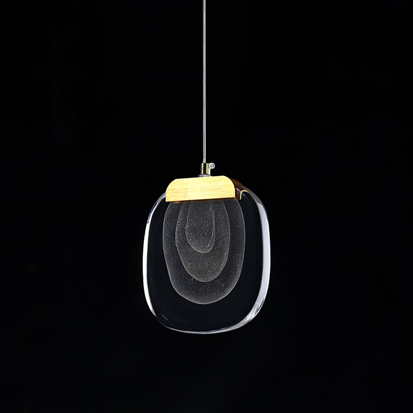Clear Rippled Glass Plug-In Pendant