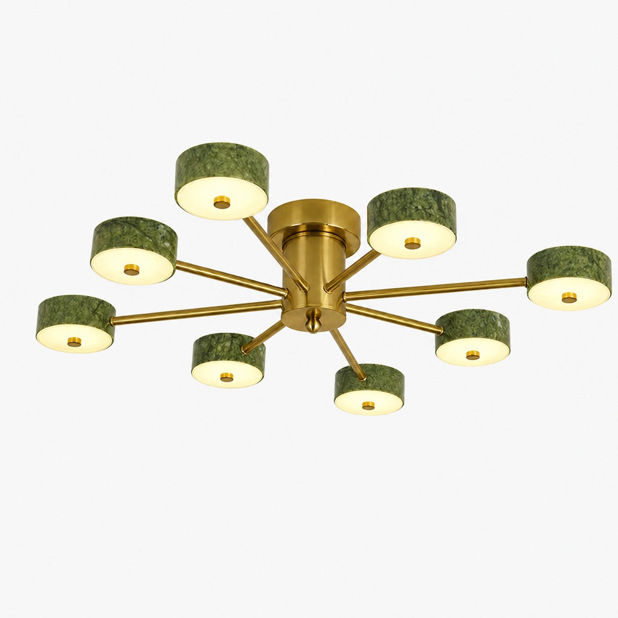 Green Jade Radial Semi-Flush Ceiling Light