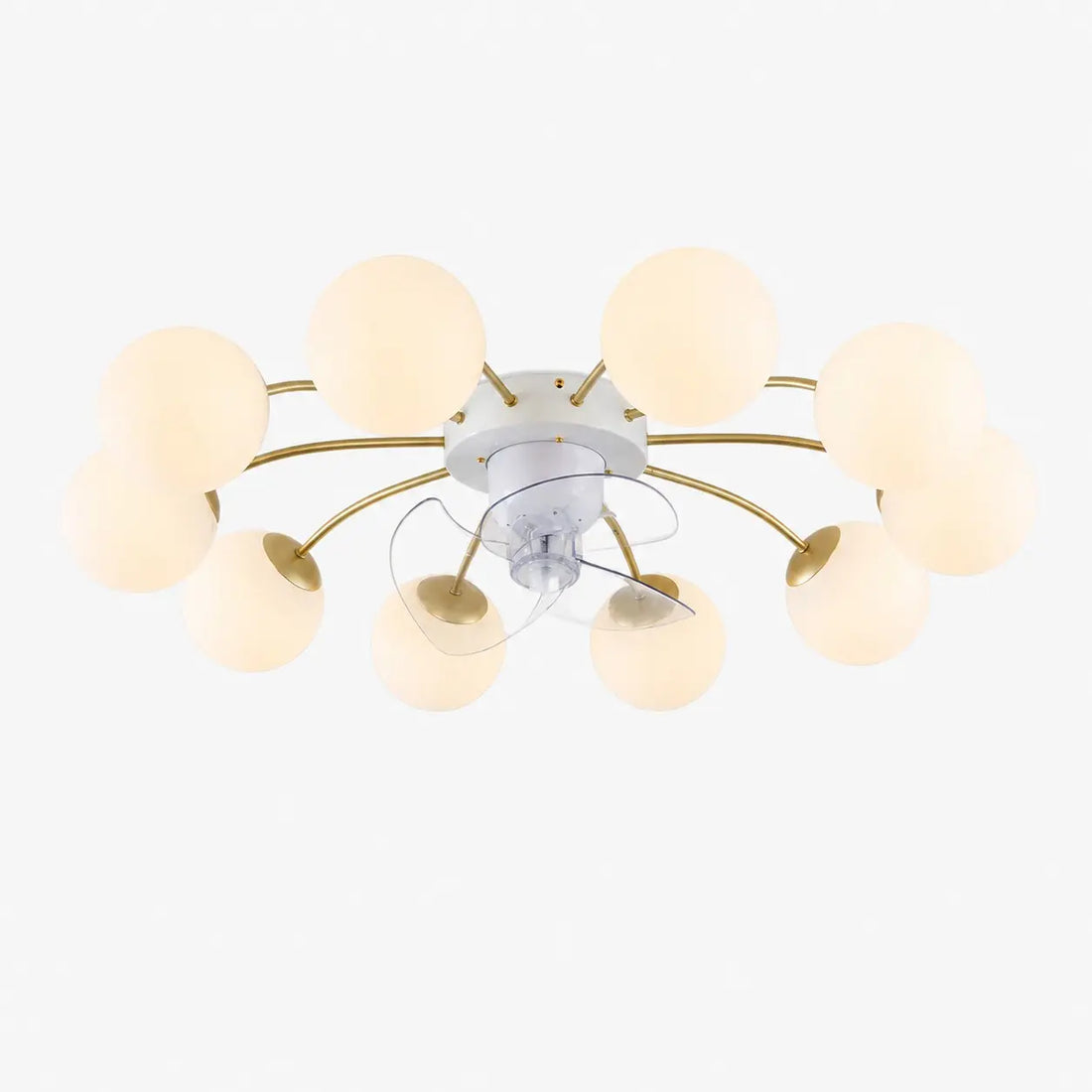 10 Heads white and gold ceiling fan light