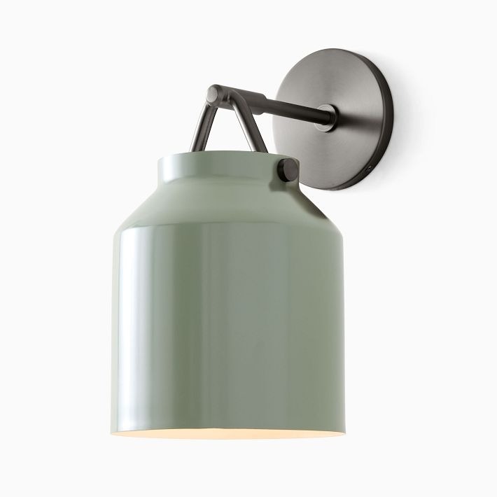 Hanton Brass Damp Rated Sconce - Modern Glass Wall Light for Bathroom