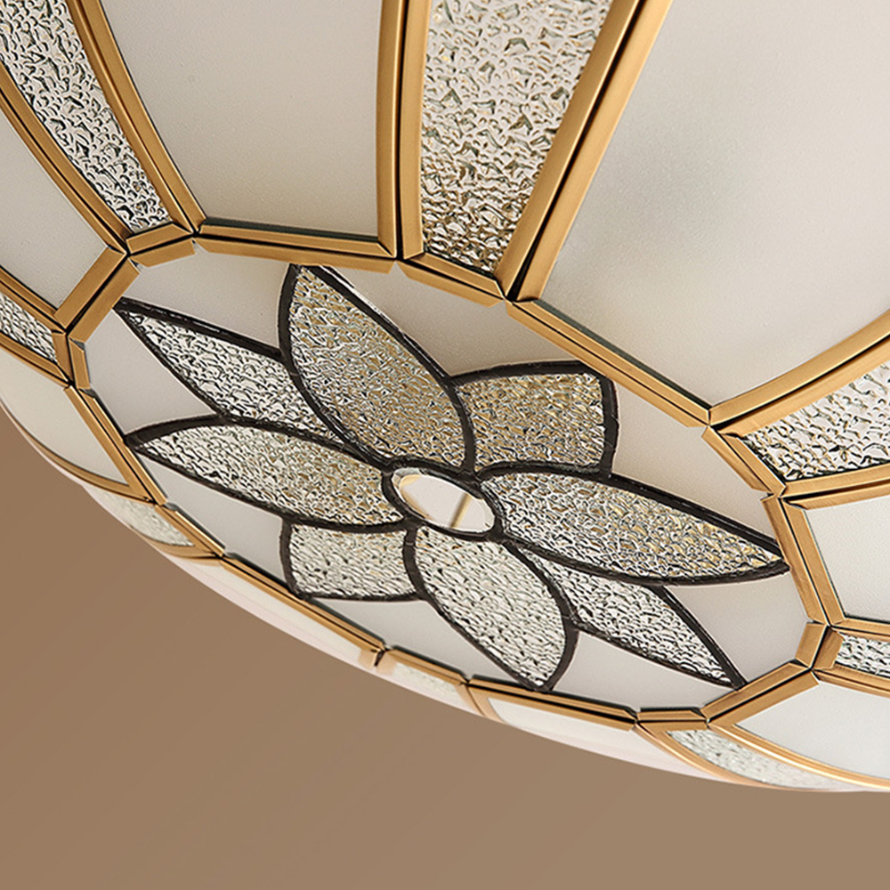 Halbbündige Deckenlampe – Traditionelle Glas-Mehrflammenleuchte