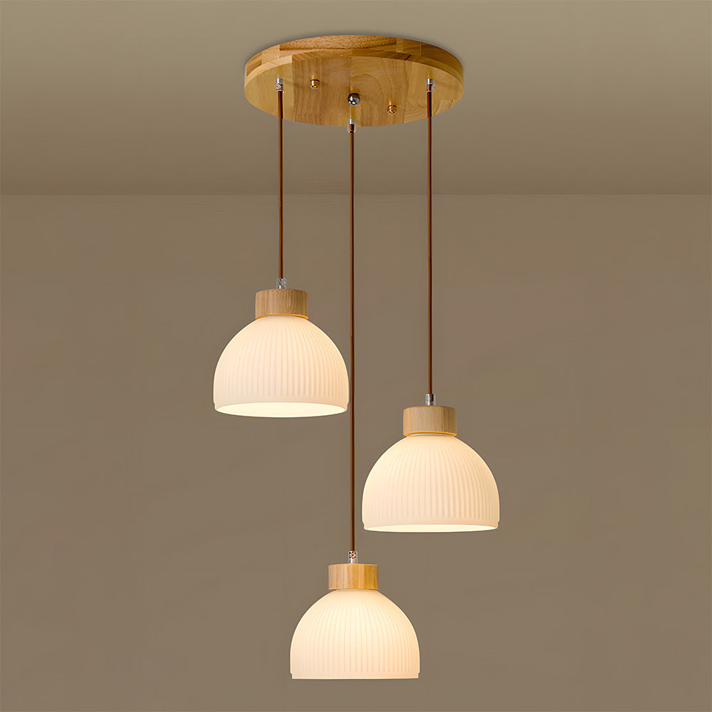 Glass Bowl Pendant Light - Creative Bedroom Lamp Fixture