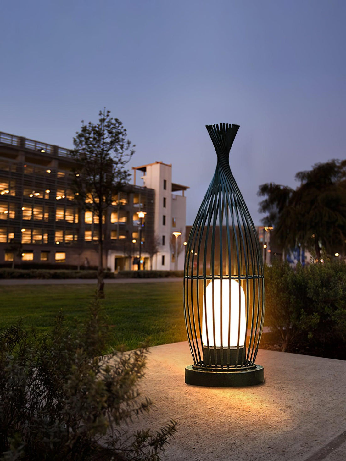 Modern Lantern Light - Spherical Striped Ambience Lamp for Outdoor