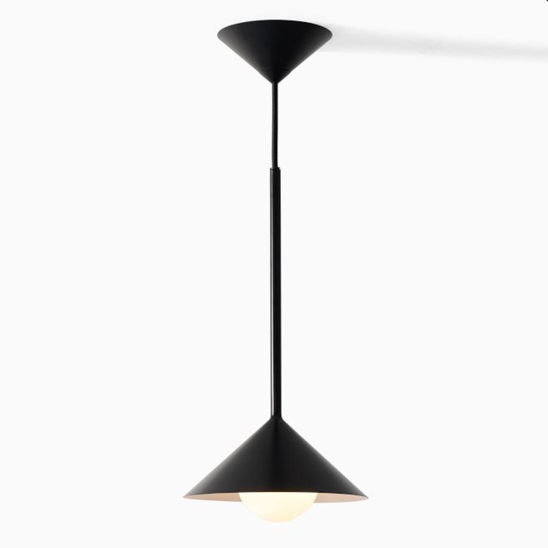 Brivana Cone Pendant Light - Mid-Century Adjustable Metal Kitchen Lamp