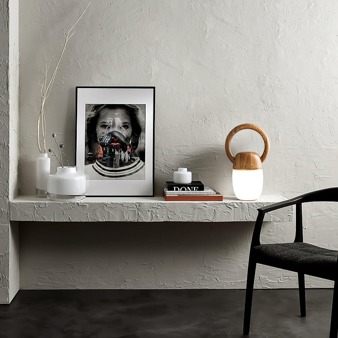 Zen Buddha Tischlampe – Wiederaufladbare LED-Lampe aus Holz für Zuhause und Büro