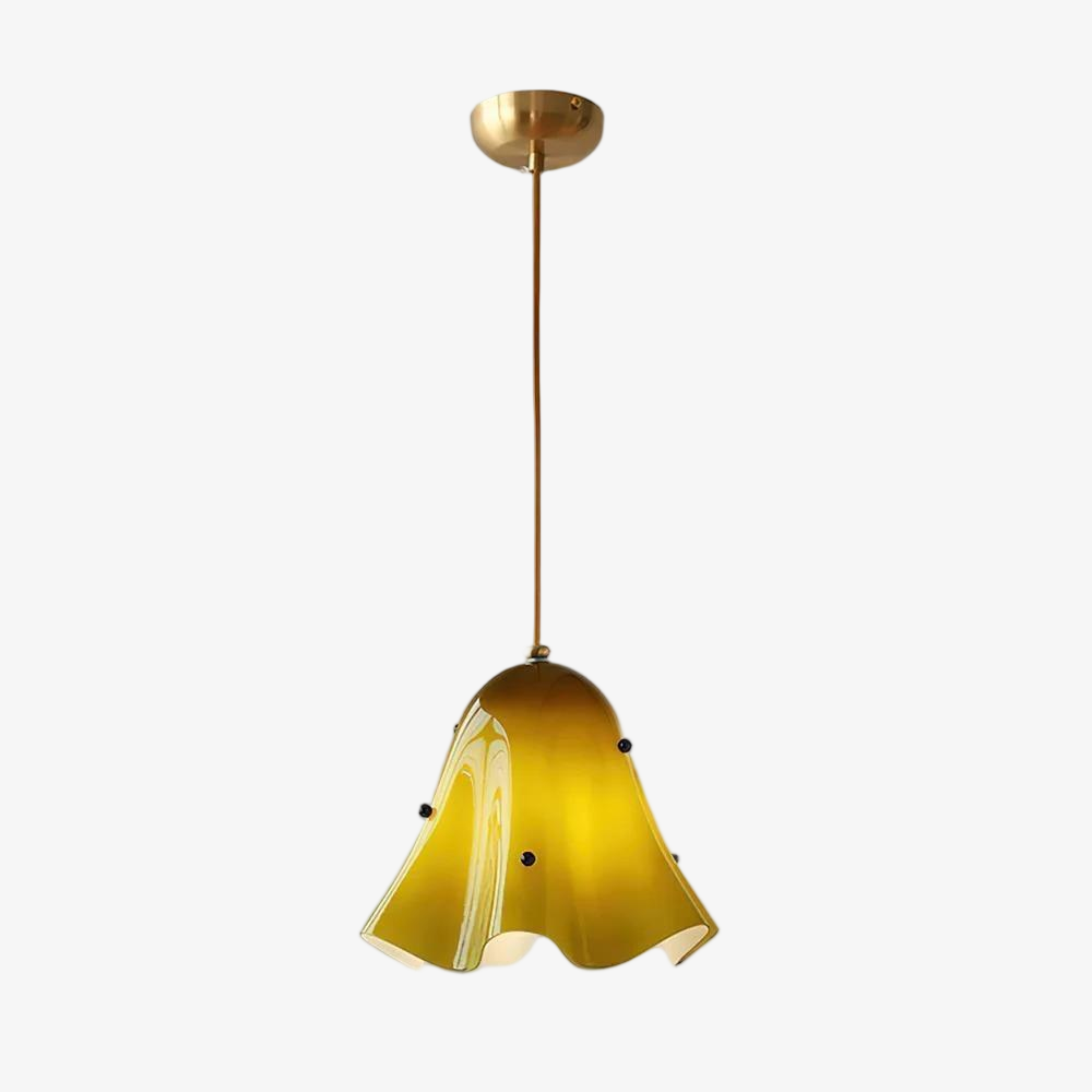 Bellina Kunstvolle Glas-Pendelleuchte – Moderne, von Blüten inspirierte Hänge-Deckenlampe