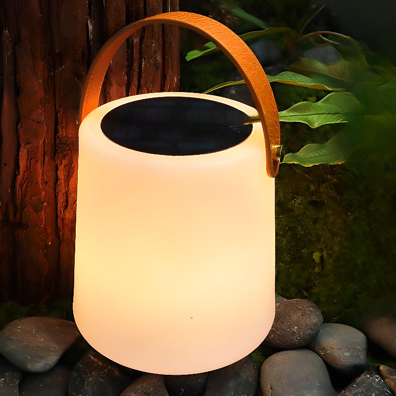 Tragbare Laternen-Tischlampe – Schlankes Weiß – Solarbetrieben wiederaufladbar