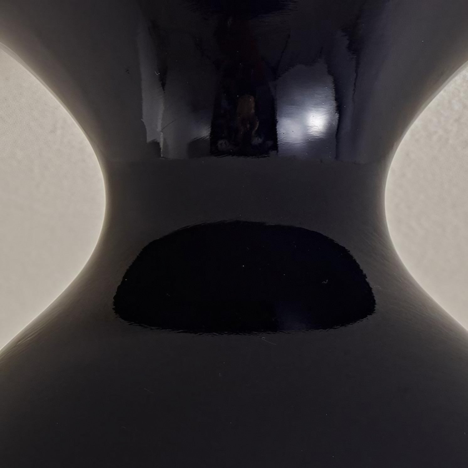 Modern resin ceiling light close view