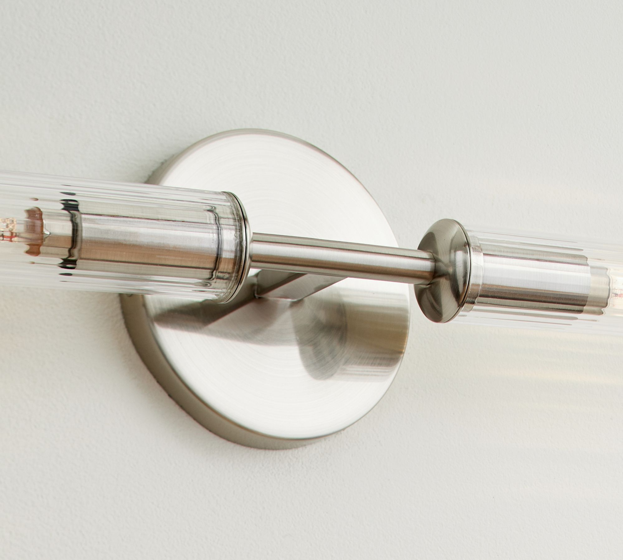 Bravira Ribbed Glass Wall Lamp - Tube Metal Light in Classic Finishes