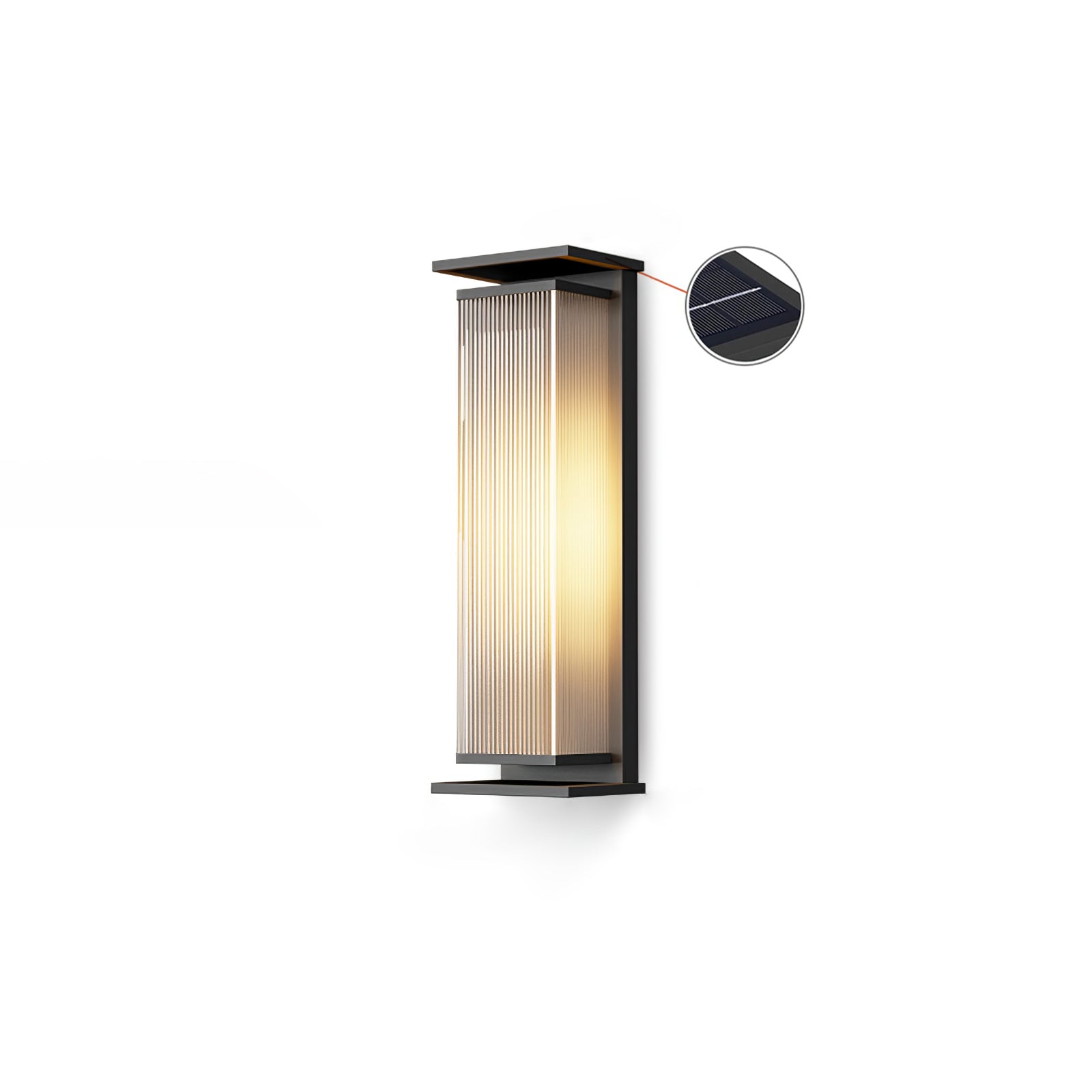 Rectangular Solar Outdoor Wall Lamp - LED Light for Garden