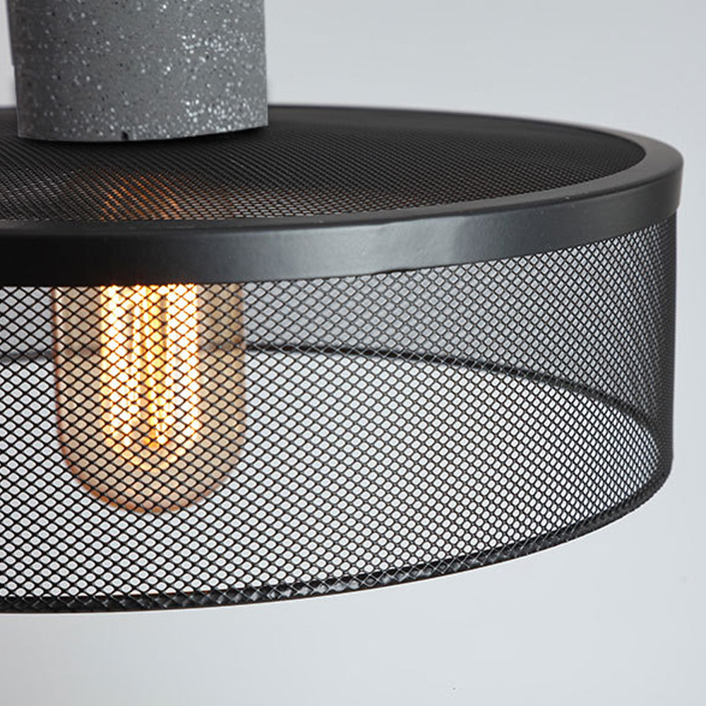 Iron Pendant Light - Modern Grey Industrial Hanging Lamp