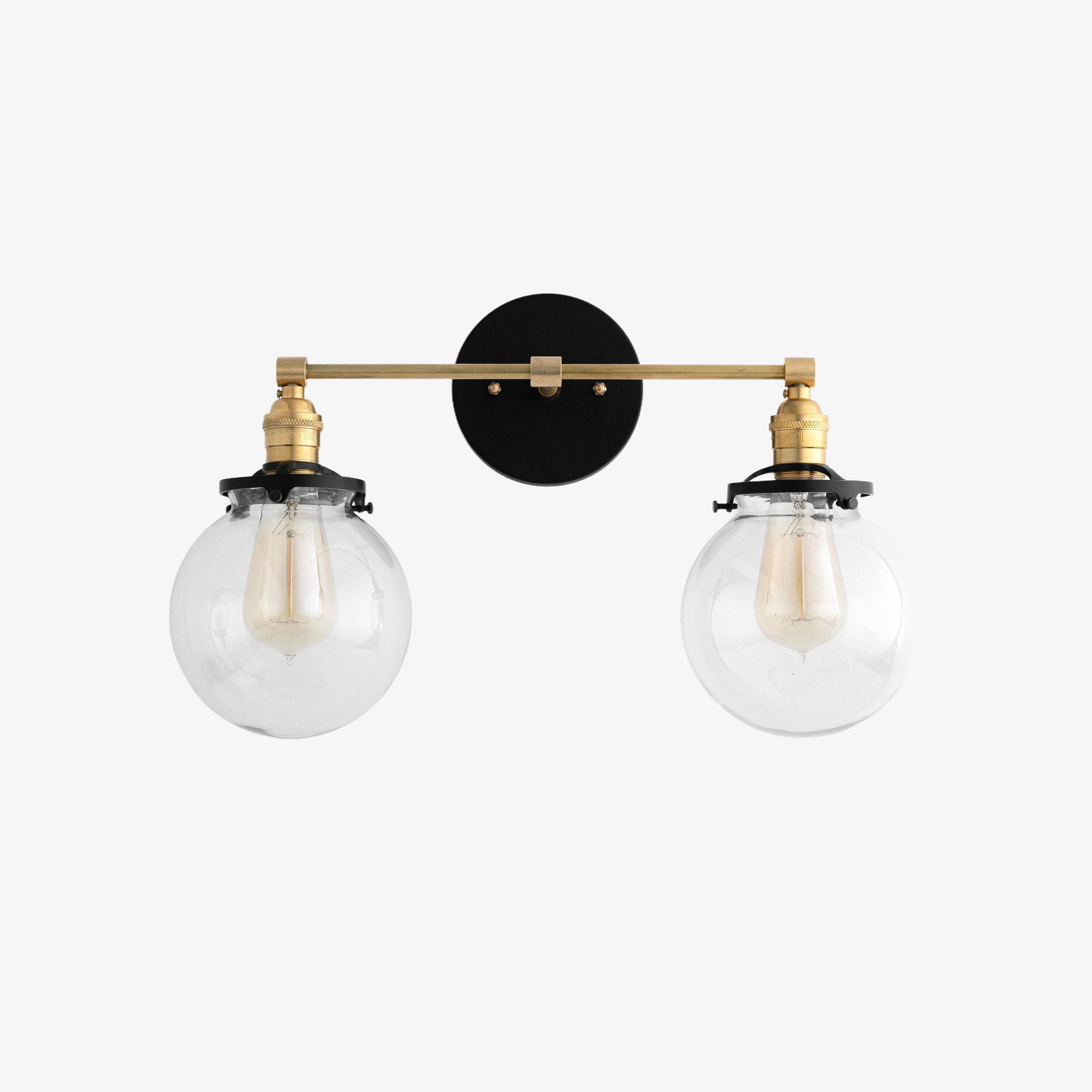 Lumio Globe Glaskugel-Waschtischleuchte – Moderne Badezimmerleuchte mit zwei Lichtern