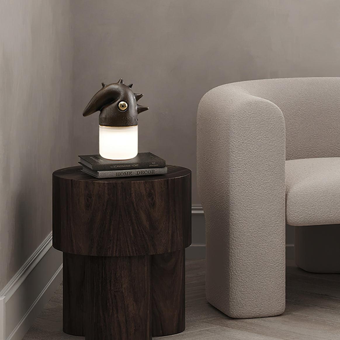 Tischlampe mit Akku - Dekoratives Rosshaarlicht fürs Schlafzimmer