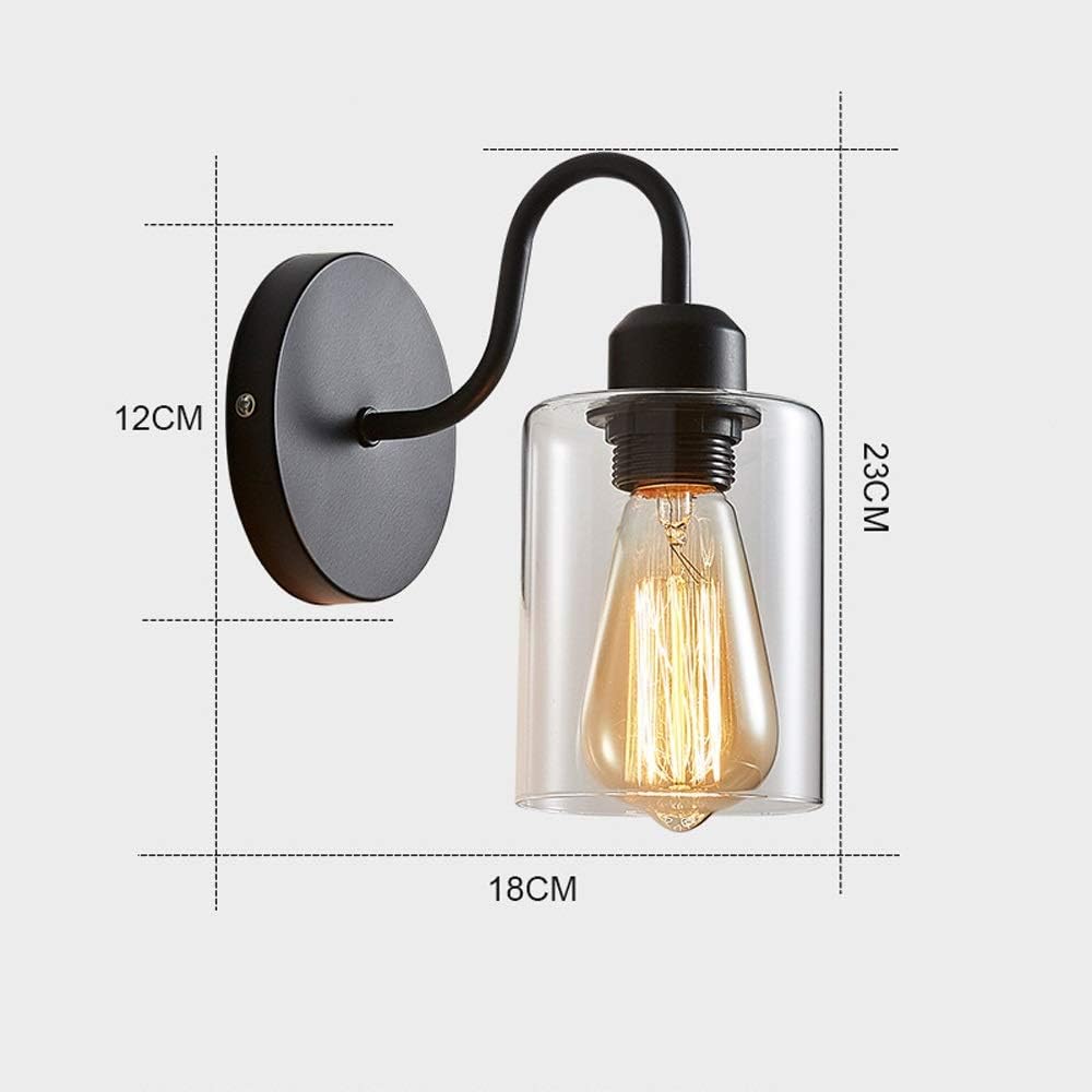 Black Iron Wall Light - Modern Living Room Sconce Industrial Chic