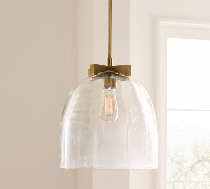 Auria Metal Brass Pendant Lighting - Vintage Finish with Glass Shade