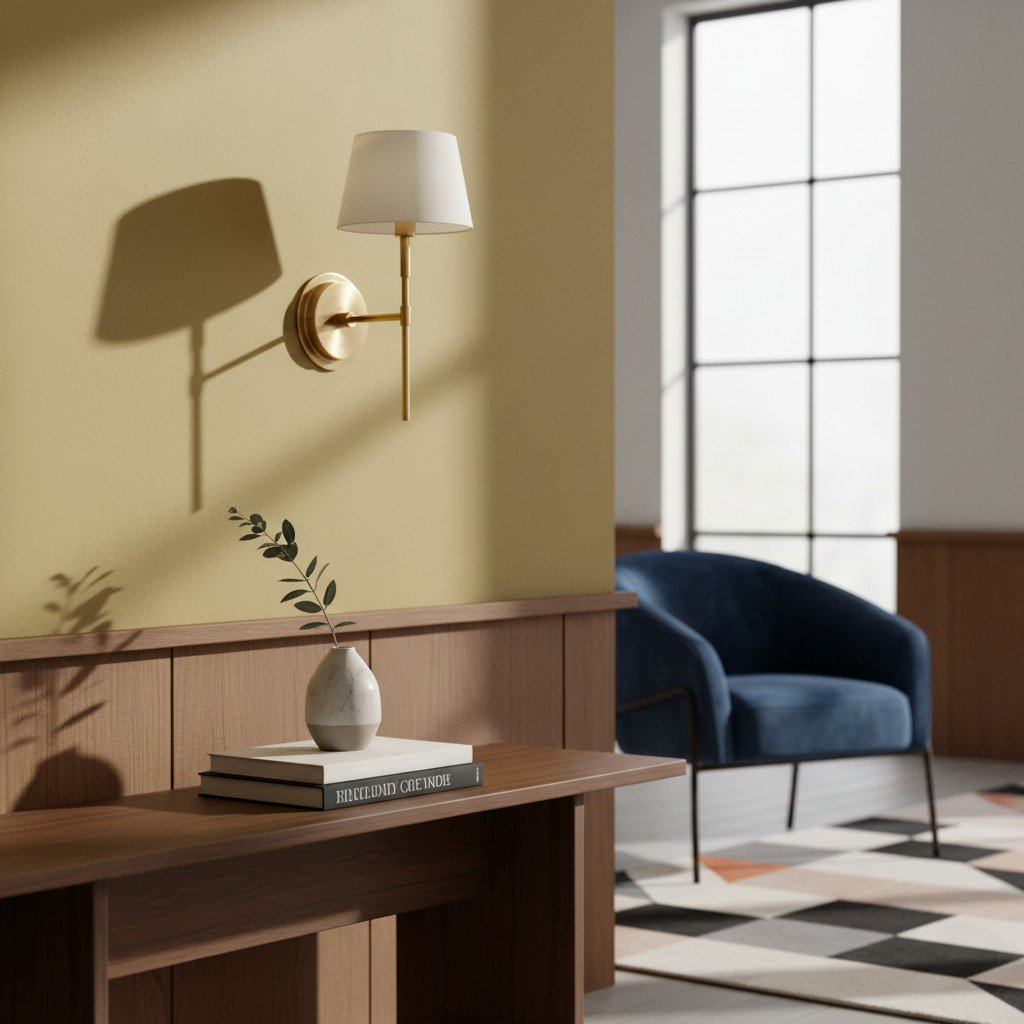 Cremaris Metal Wall Light with Fabric Shade - Timeless Sconce for Interior Lighting