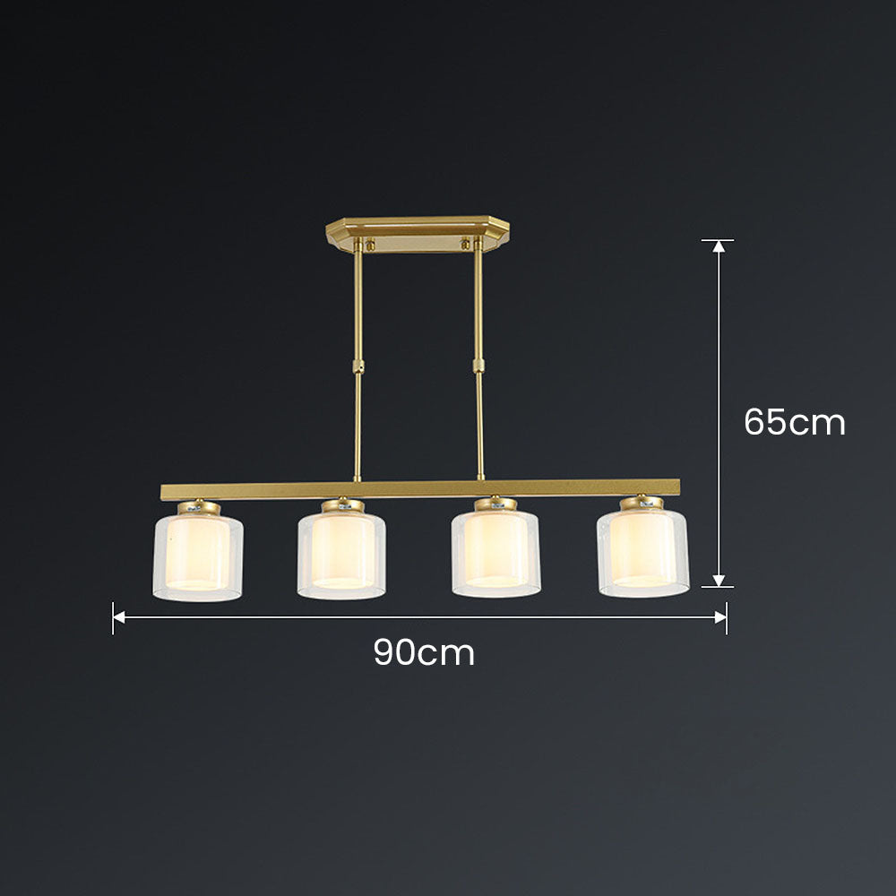 Kitchen Island Pendant Light - Modern Adjustable Height Glass Lighting