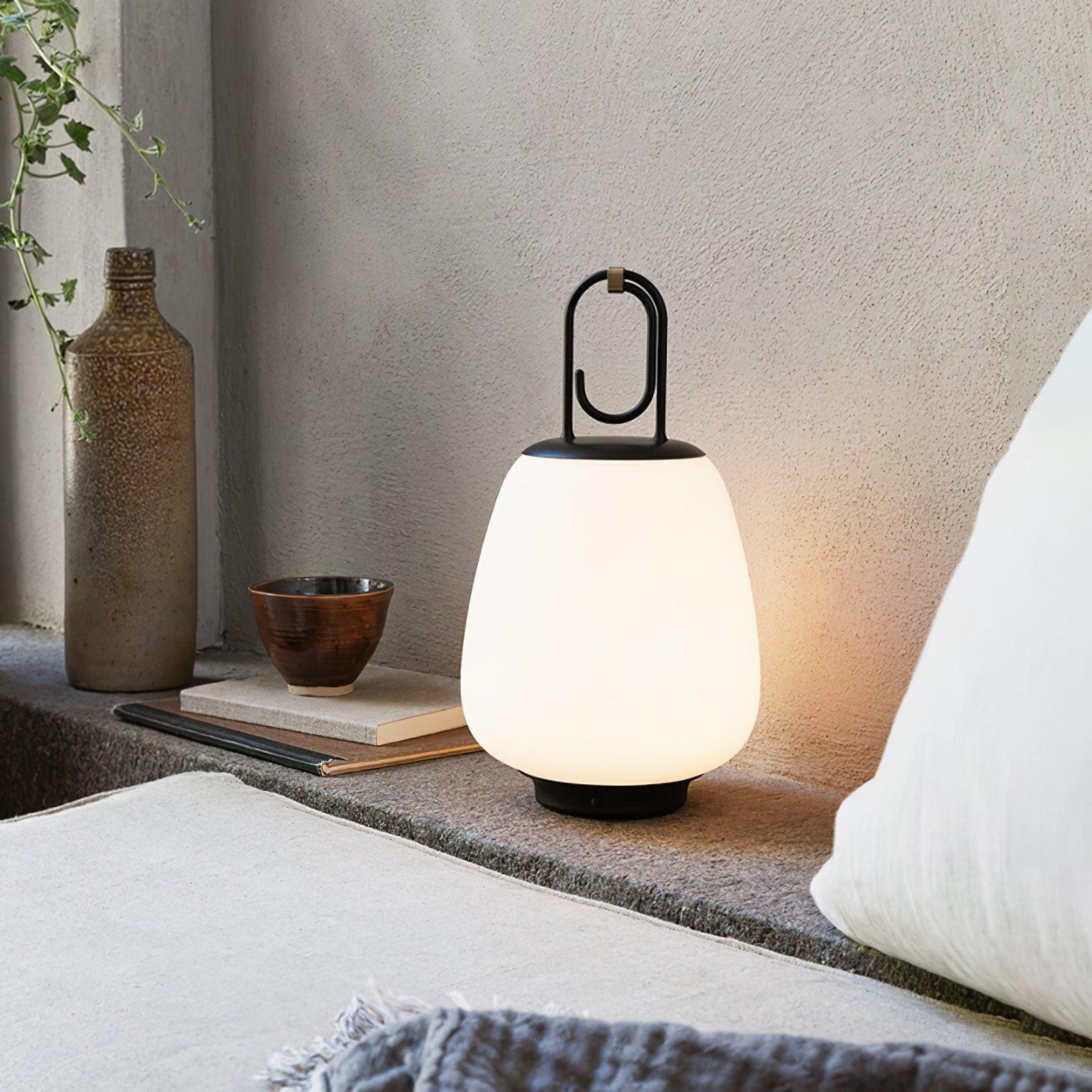 Lantern Table Lamp - USB Rechargeable Nordic Light for Indoor & Patio