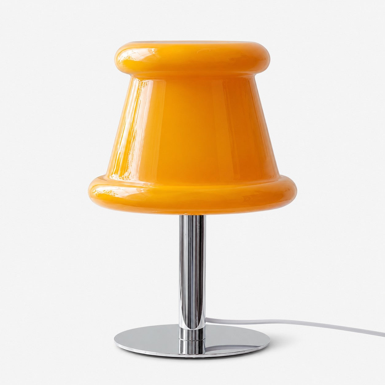 Skulpturale Tischlampe aus Glas