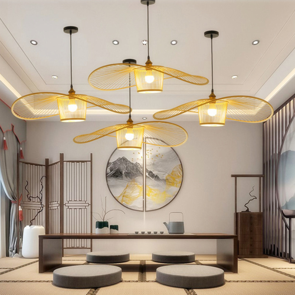 Rattan Pendant Light - Vintage Bamboo Woven Natural Design