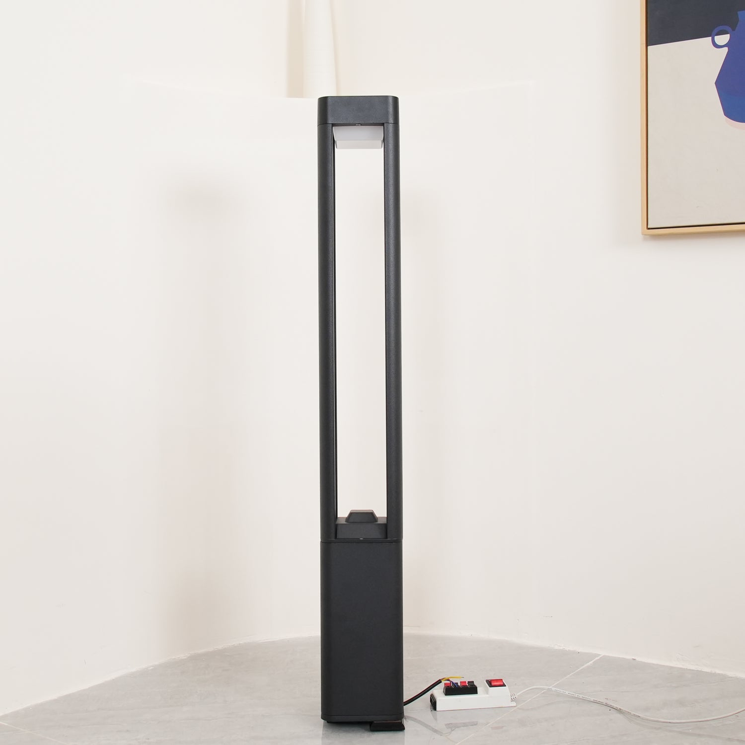 Rectangular Garden Bollard Light - Modern LED Lamp for Pathway