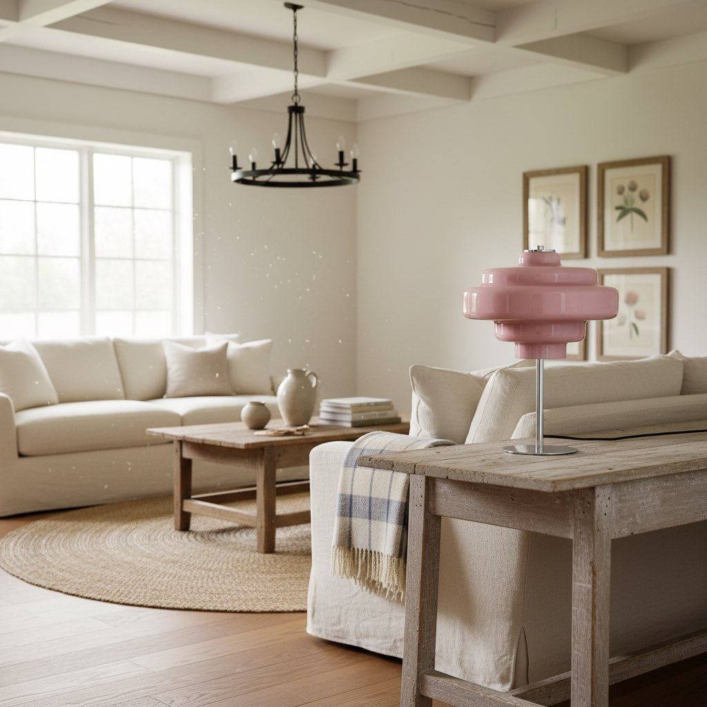 Koloro Glass Table Lamp Retro Tiered Design Chrome Base for Living Room