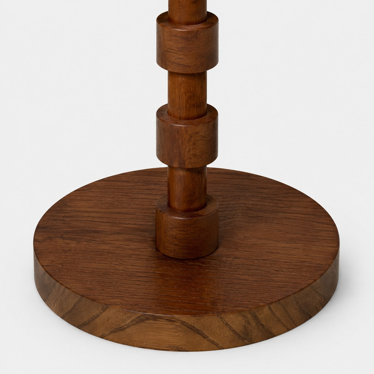 Turned wood column and round base detail