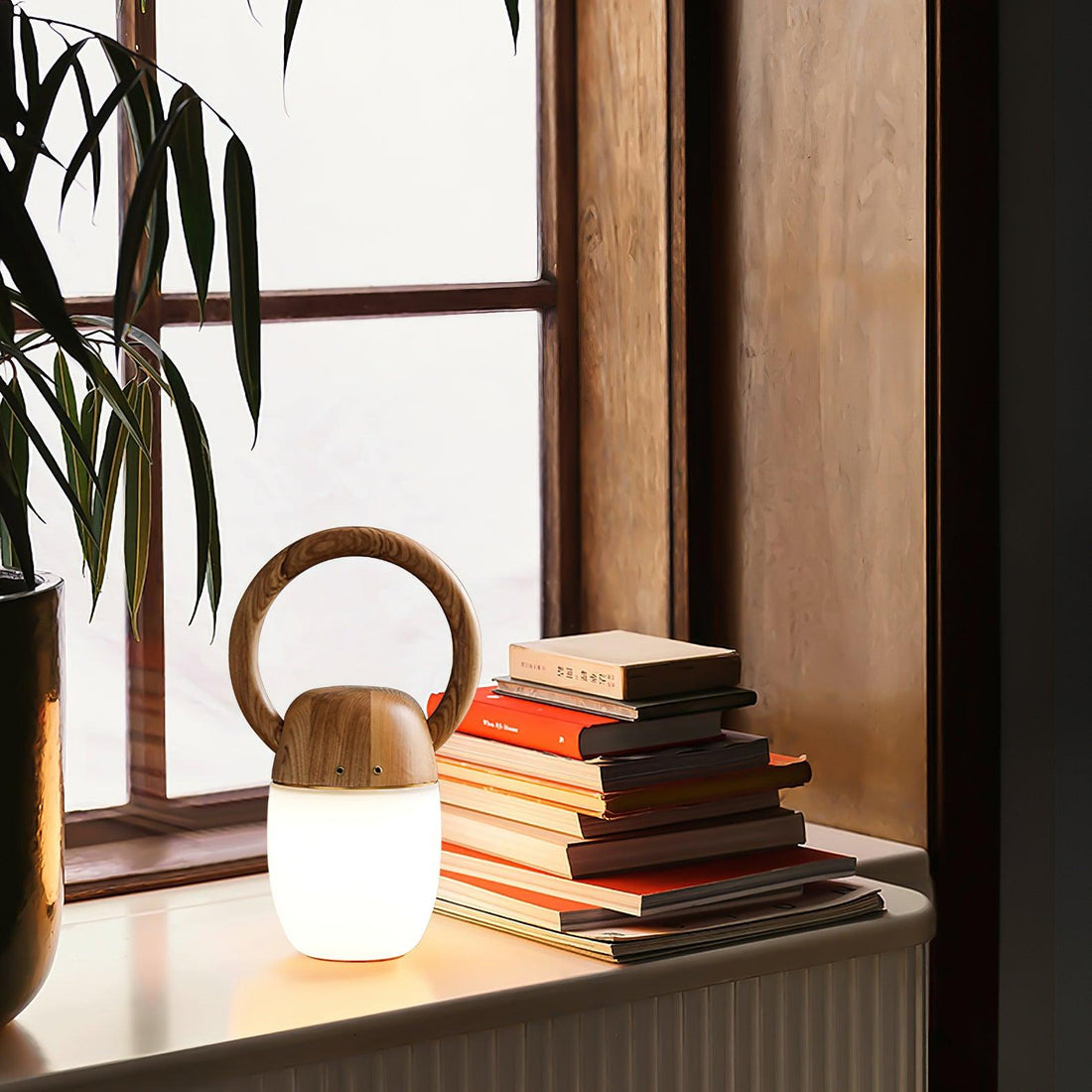 Zen Buddha Tischlampe – Wiederaufladbare LED-Lampe aus Holz für Zuhause und Büro