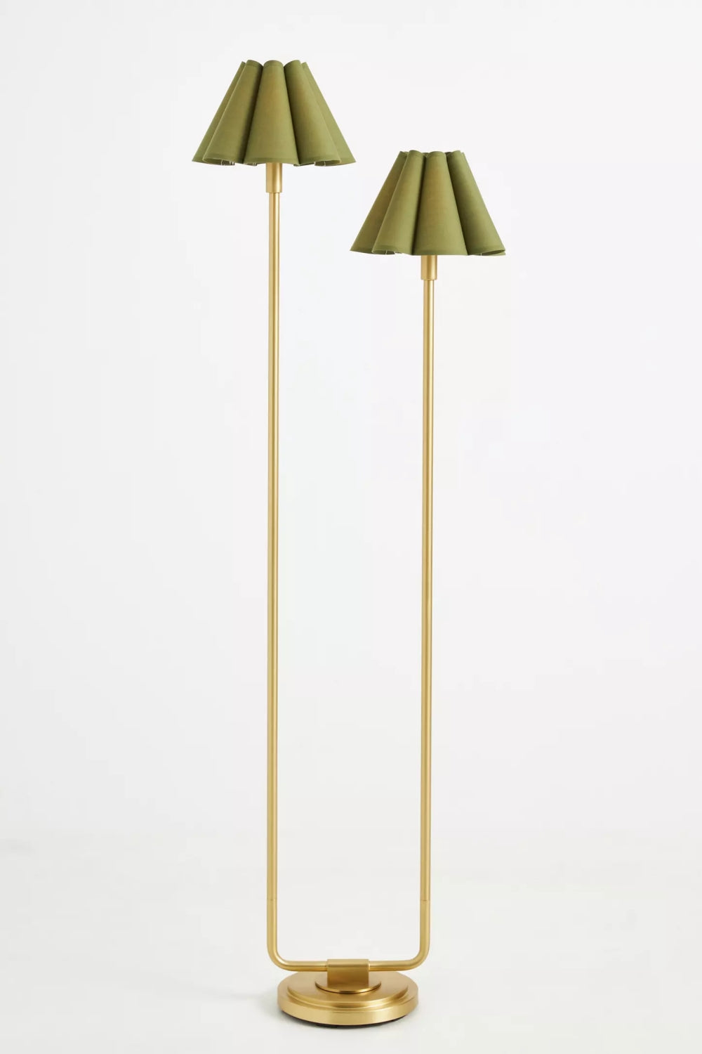 Capirise Gold Scalloped Shade Floor Lamp - Contemporary Metal Lighting for Bedroom