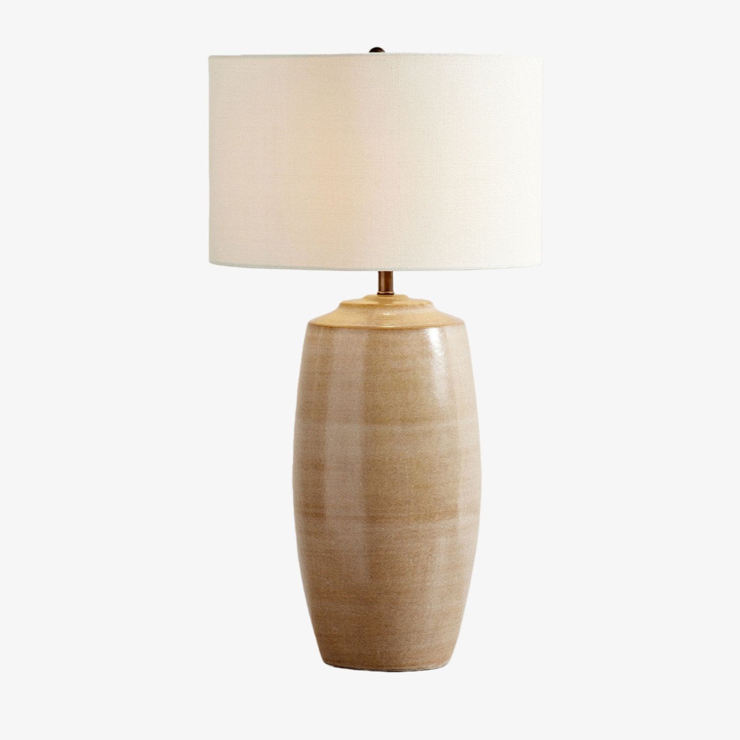 Ceruna Linen Lampshade Ceramic Table Lamp – Metal Frame and Ceramic Base for Home Office Lighting