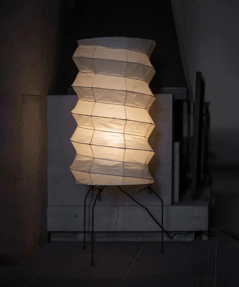 Japandi-Style Floor Lamp - Rice paper Pleated Lamp for Bedroom
