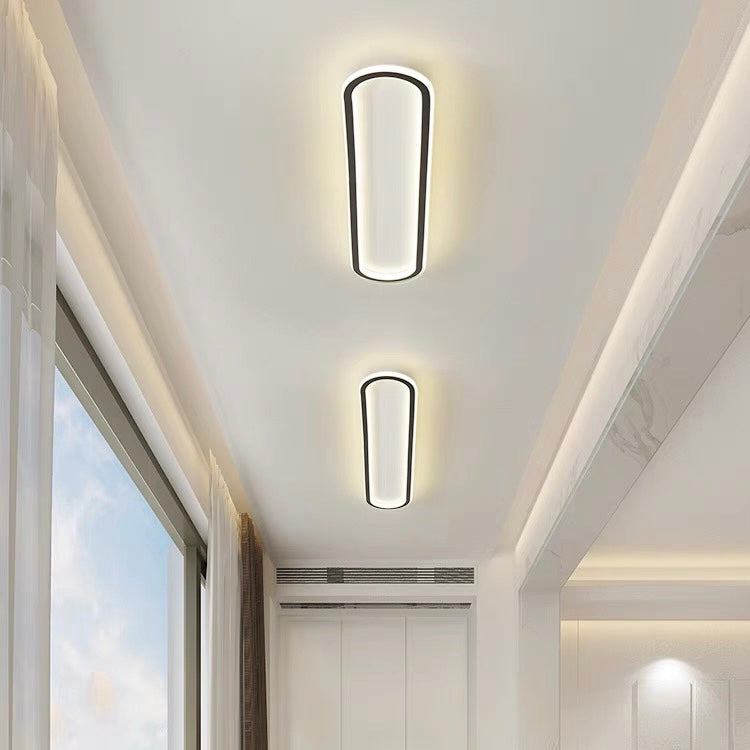 Oval LED Ceiling Light - Gold Art Deco Design Lamp for Modern Homes