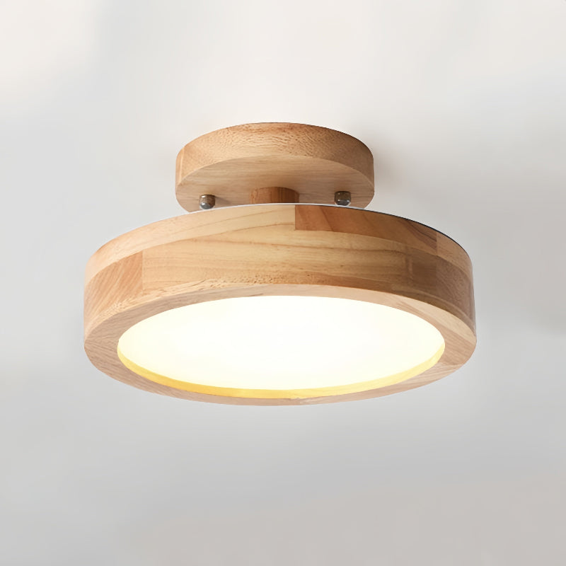 Bunte runde Deckenleuchte aus Macaron-Holz