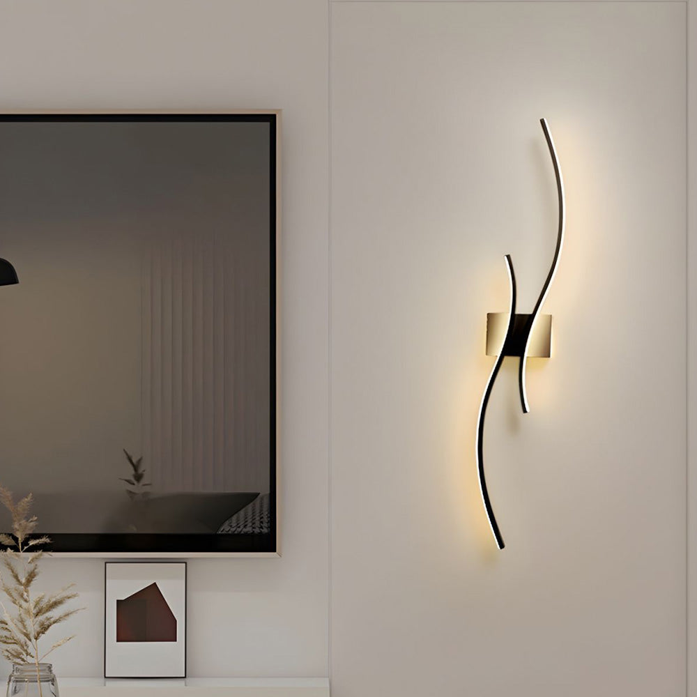 Curve LED Wall Light - Modern Acrylic Dimmable Design for Living Room