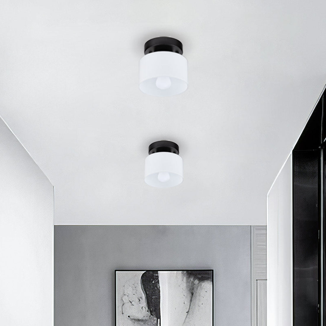 Bauhaus Glass Ceiling Light - Minimalist Mini Design Lamp For Hallway