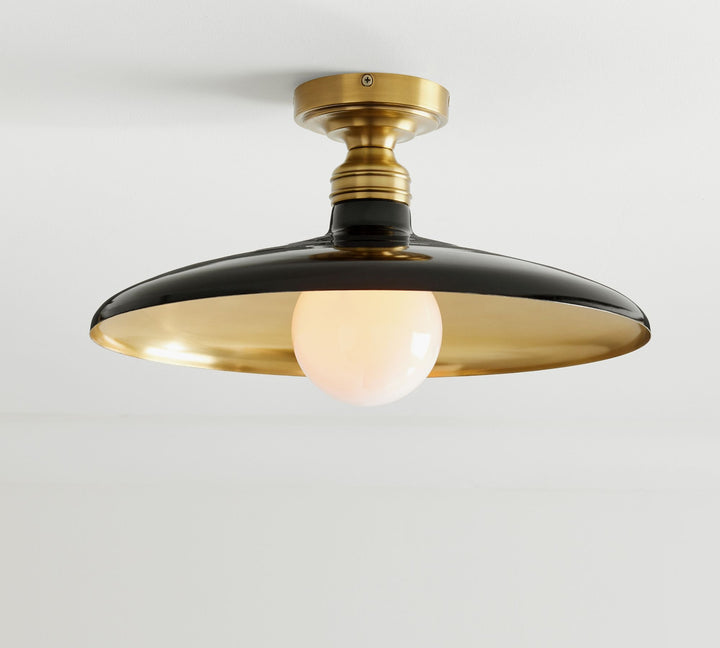 Forvara Rustic Metal Ceiling Light - Black Flush Mount for Entryway
