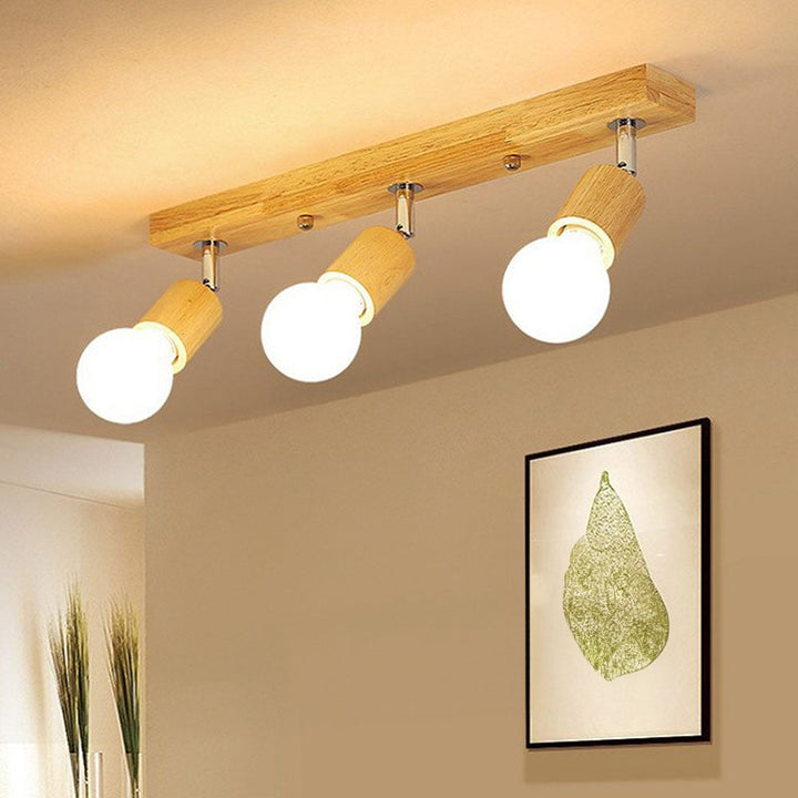 Nordic Track Lighting - Rotate Spotlight Wood Accent Modern