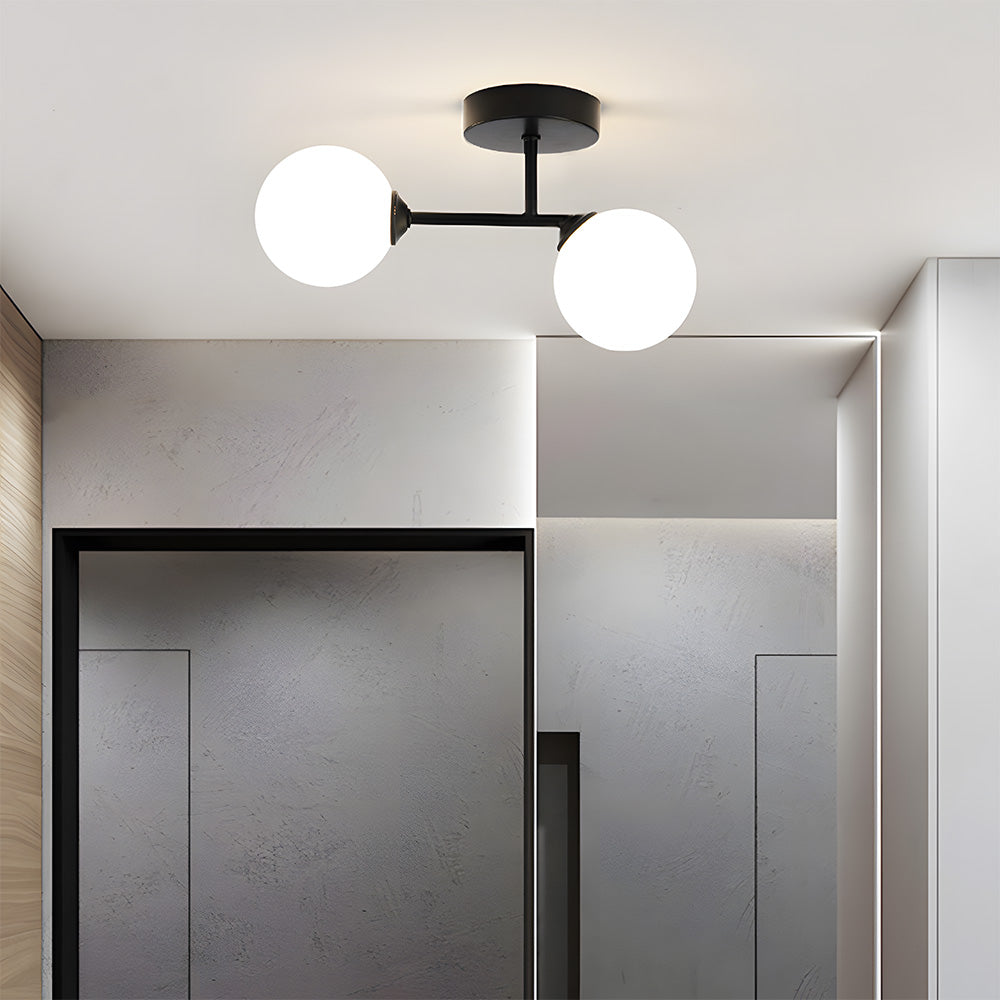 Nordic Glass Ceiling Light - Irregular Shape Fixture for Hallway