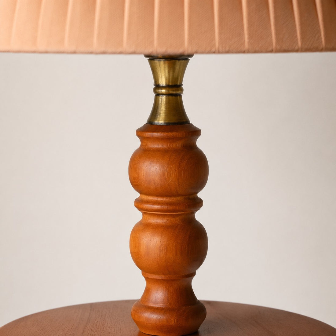 Vintage Solid Wood Floor Lamp with Optional Side Table