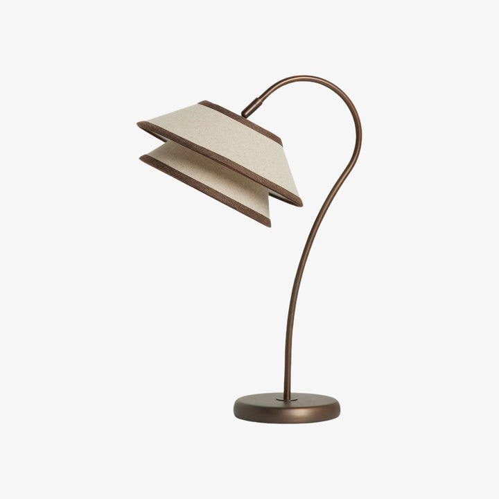Tarivon Stacked Table Lamp – Modern Antique Linen Shade for Bedroom & Living Room