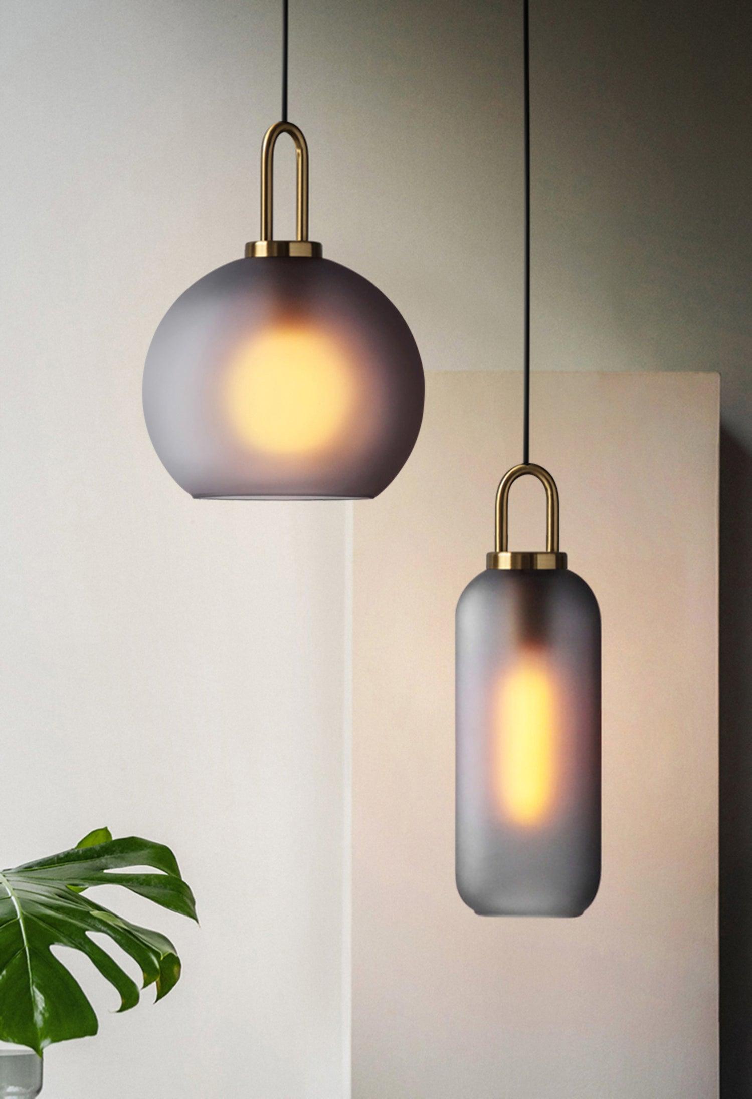 Kupferbeschichtete Glas-Plug-in-Hängeleuchte mit Kabel
