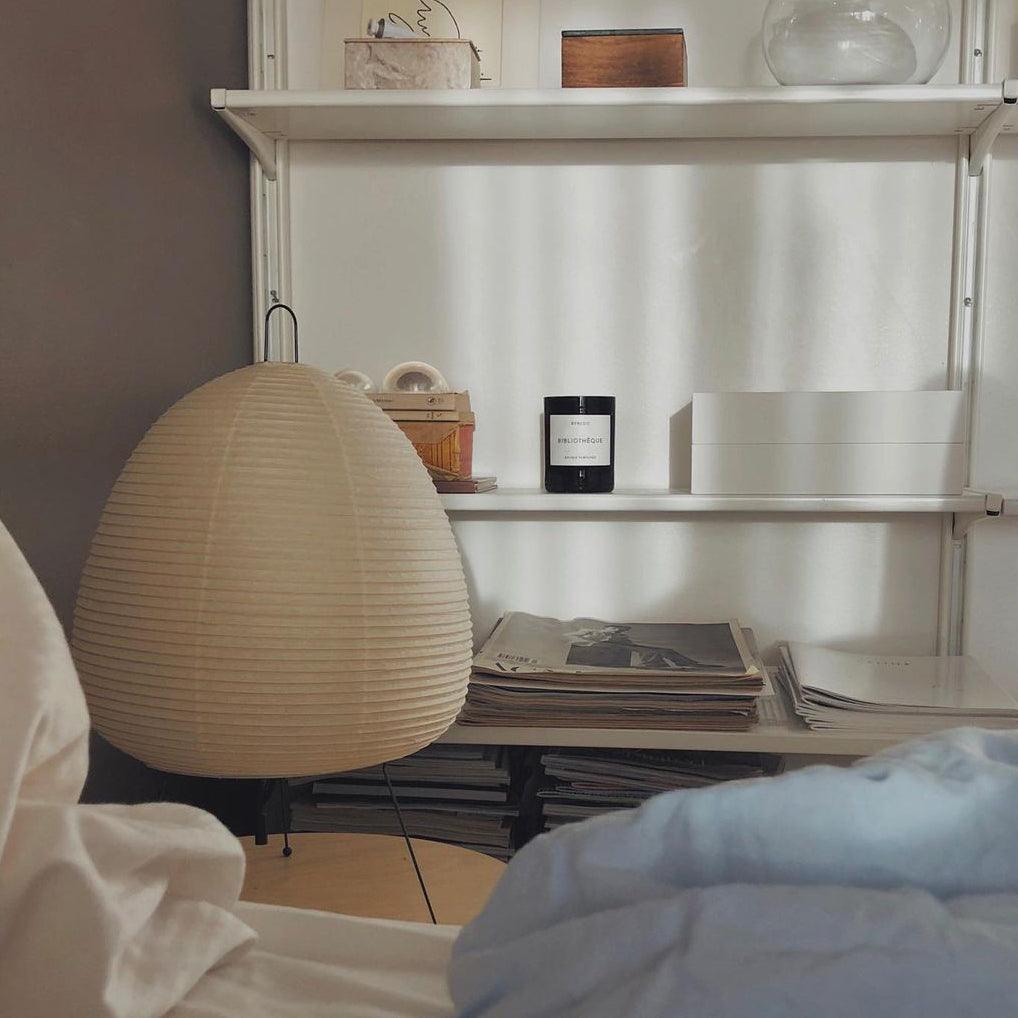 Japanisch inspirierte Papiertischlampe – Maulbeerpapierlampe fürs Schlafzimmer