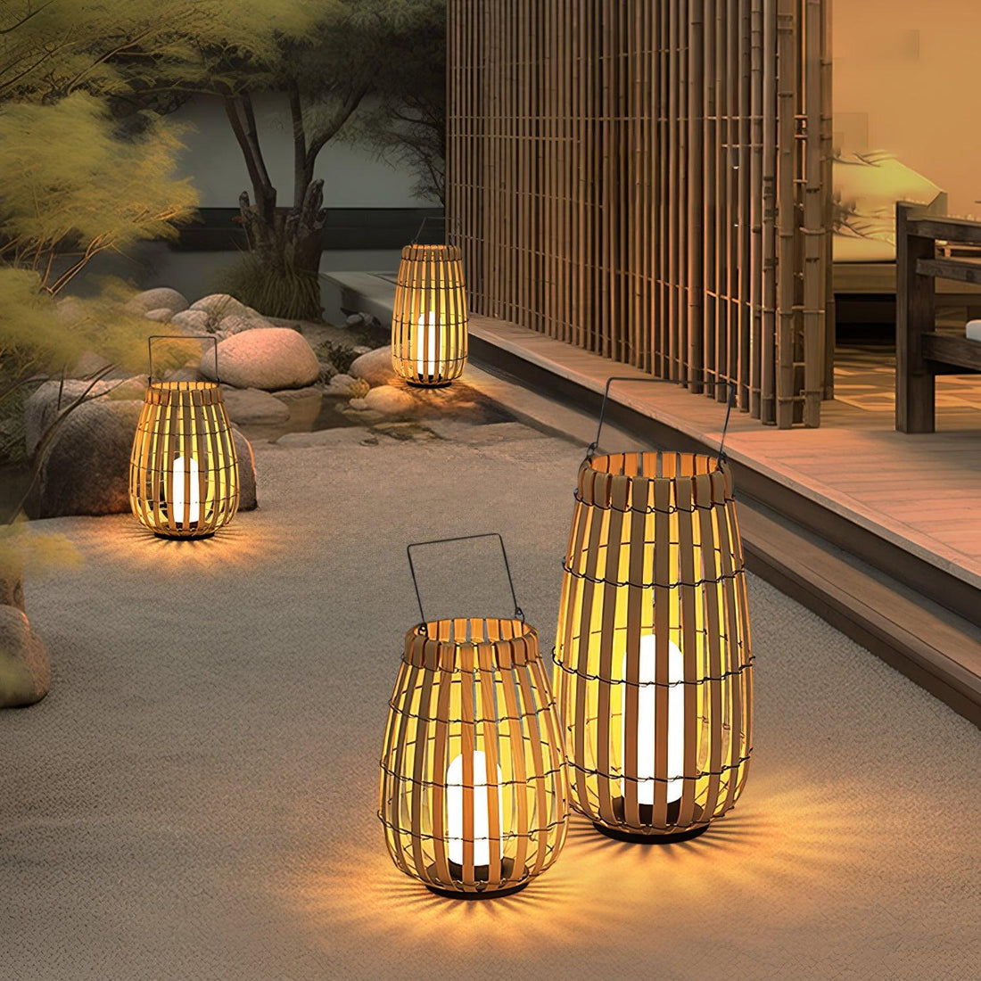 Tropic Braid Outdoor Lamp - Faux-Rattan Metal Waterproof