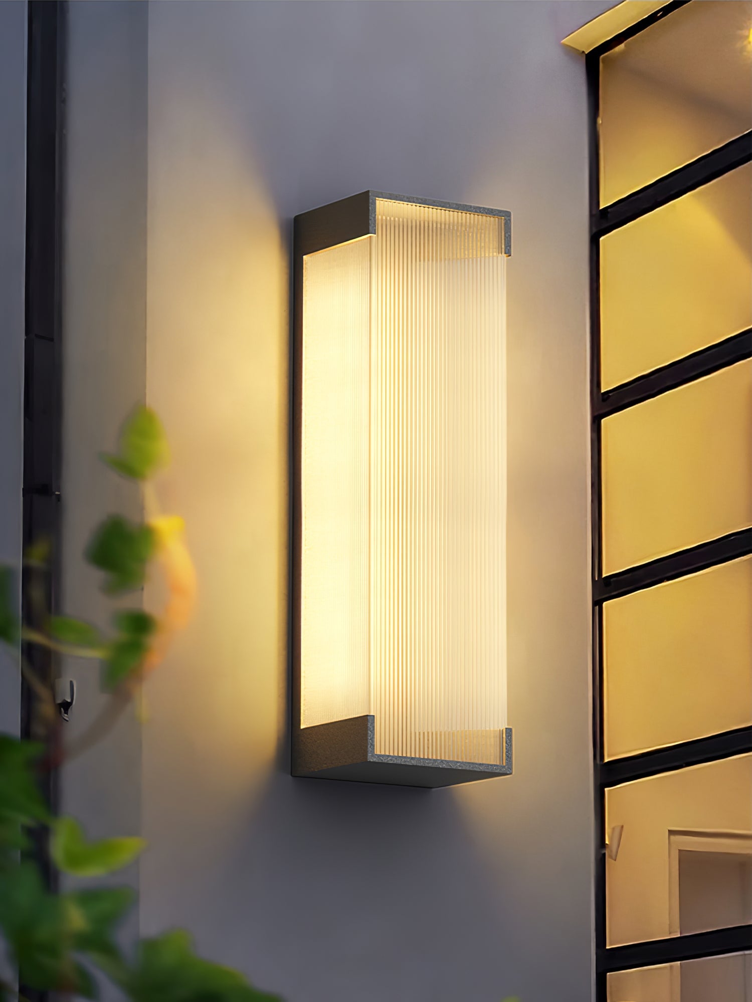 Rectangular Outdoor Wall Light - Modern Black Lamp for Porch & Garden
