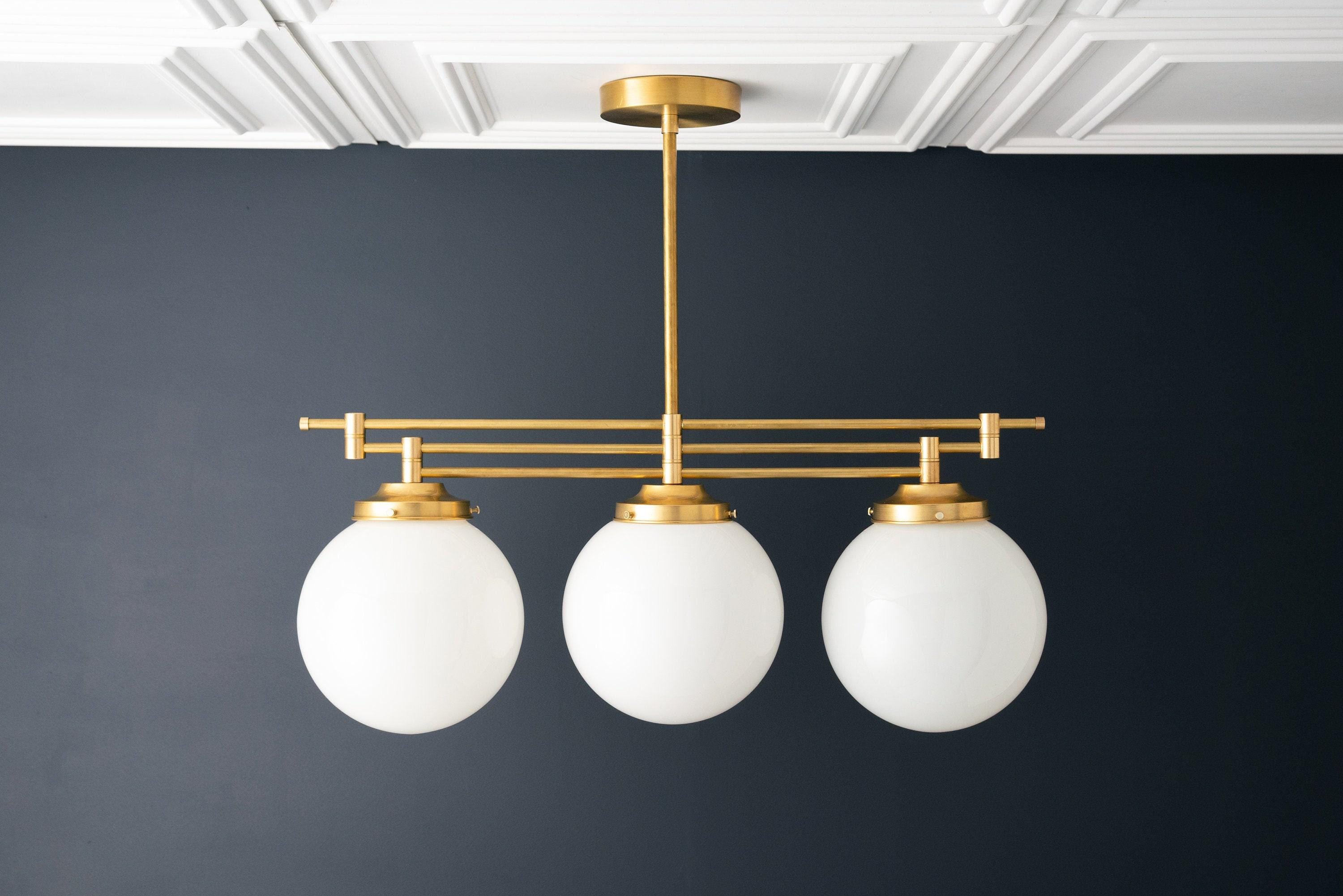 Glorica Glass Frosted Globe Pendant Light - Art Deco Hanging Light for Home