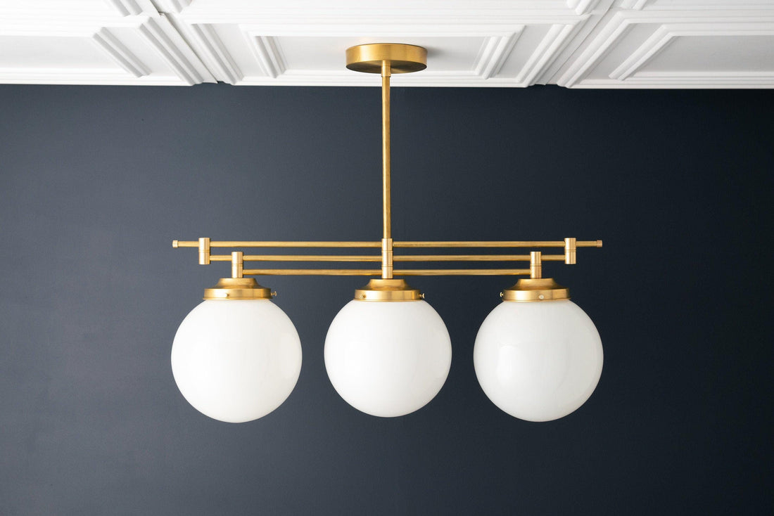 Glorica Glass Frosted Globe Pendant Light - Art Deco Hanging Light for Home