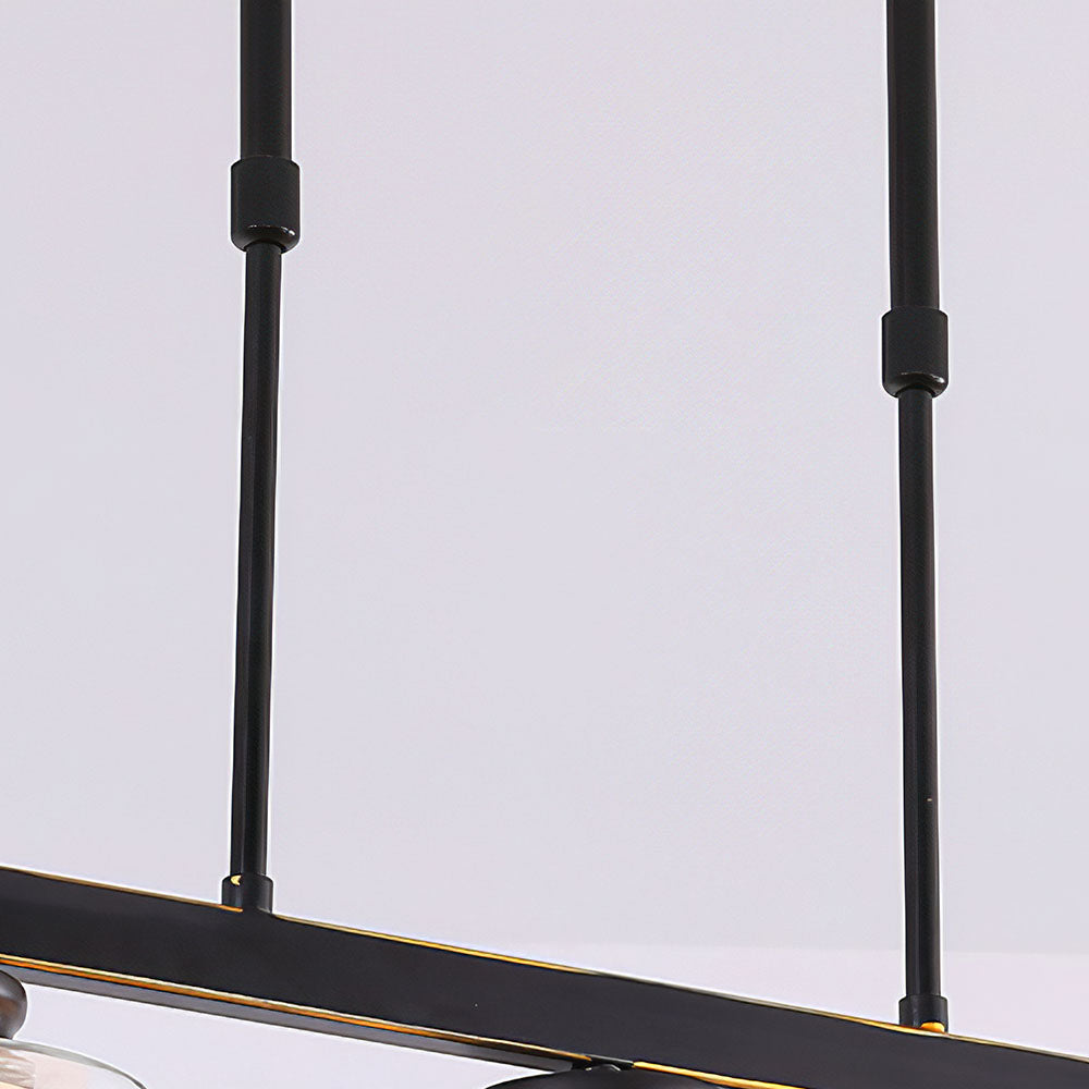 Kitchen Island Pendant Light - Modern Adjustable Height Glass Lighting