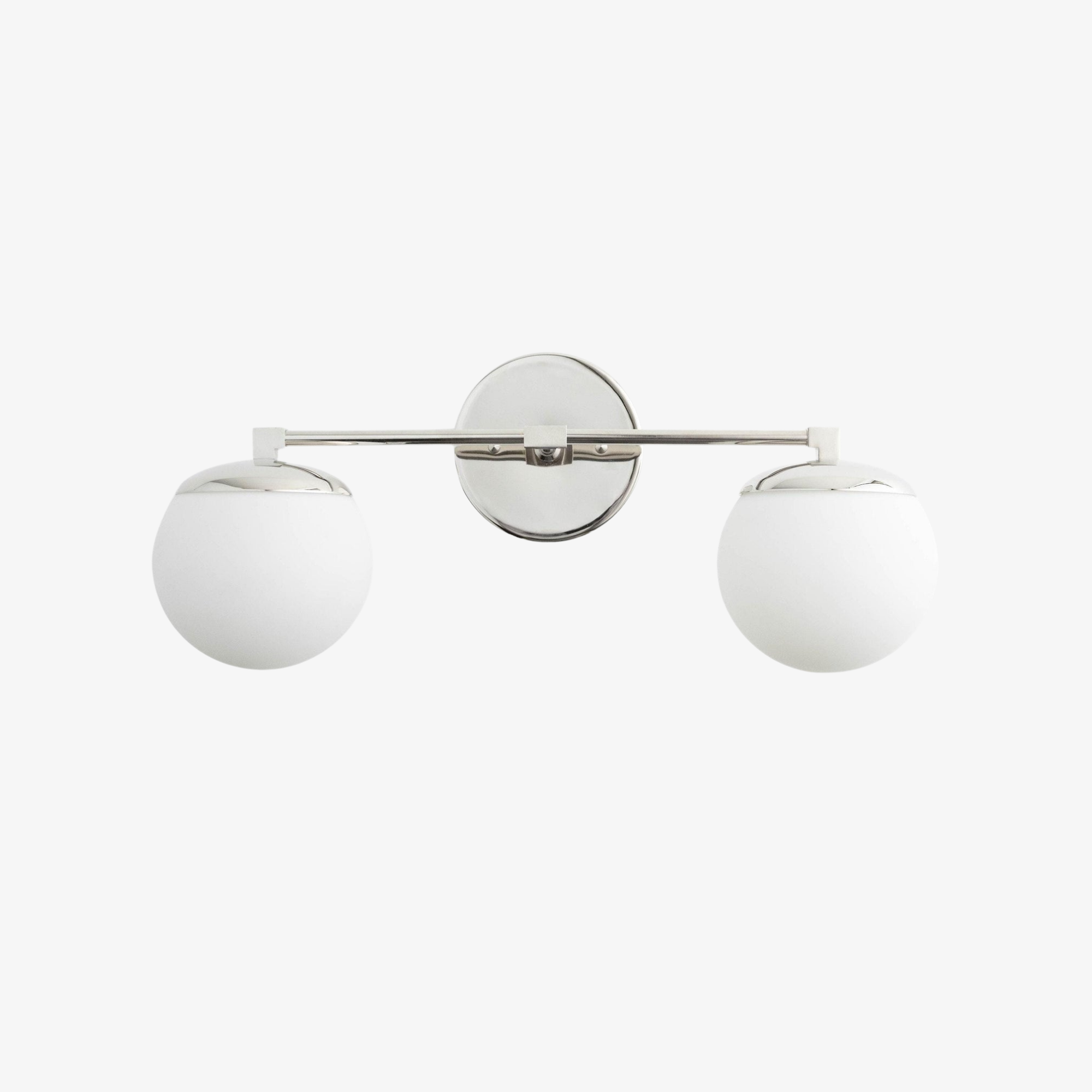 Glorica Glass Vanity Light - Art Deco Brass Wall Globe Fixture Modern