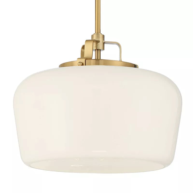 Lirra Opal Glass Pendant Light - Modern Adjustable Metal Drop for Kitchen and Dining
