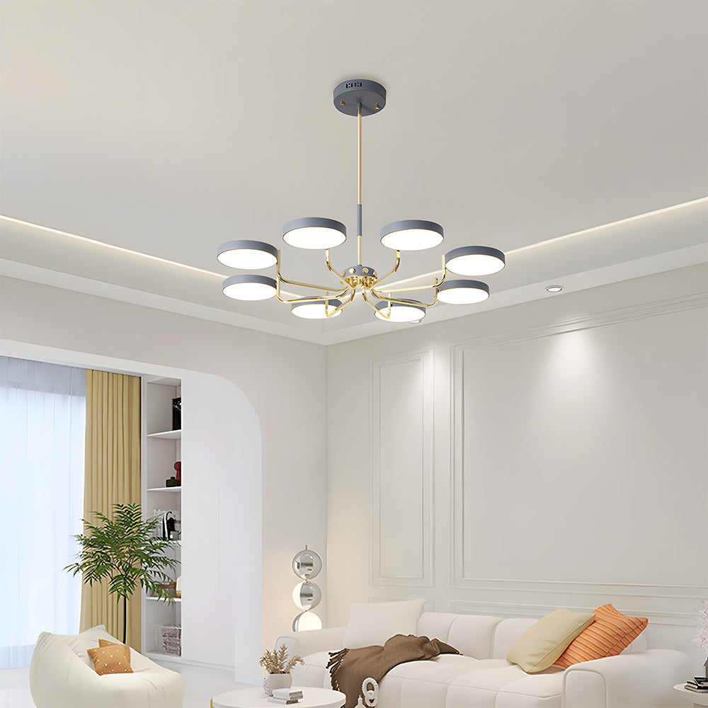 Disc Branch Iron Ceiling Lamp - Nordic Creative Light for Living Room